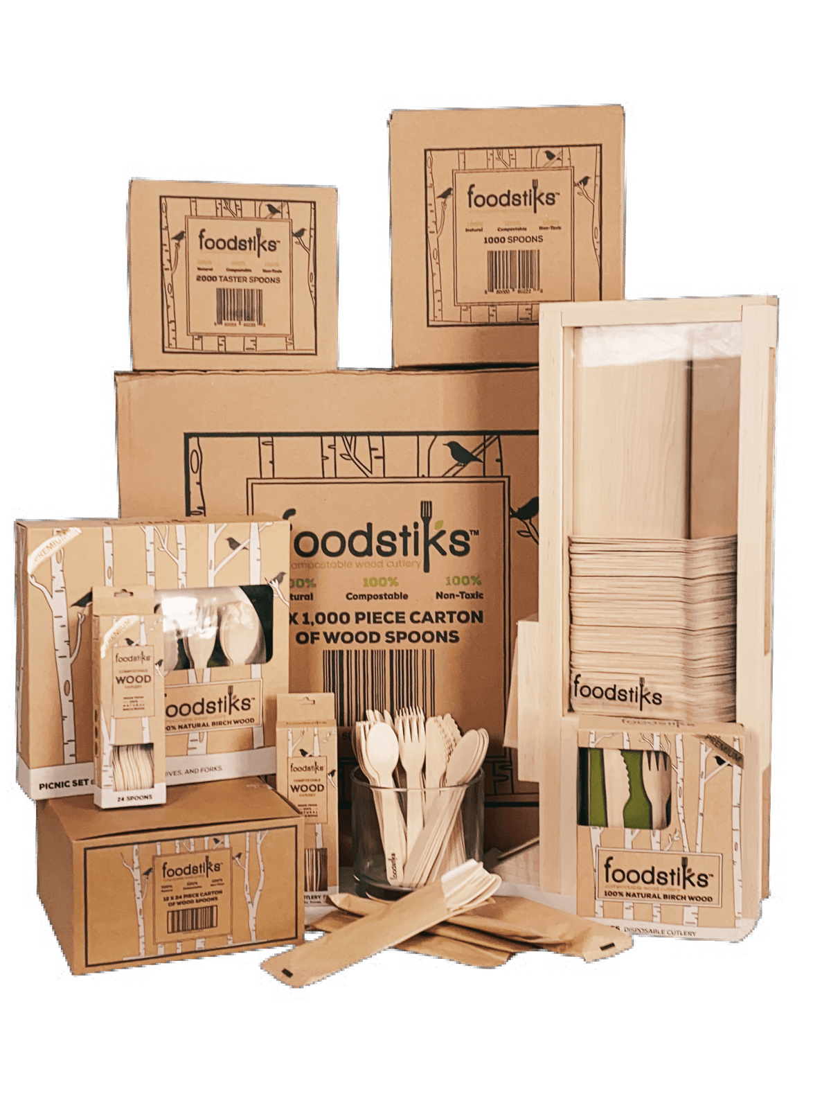 Foodstiks Compostable Wood Cutlery