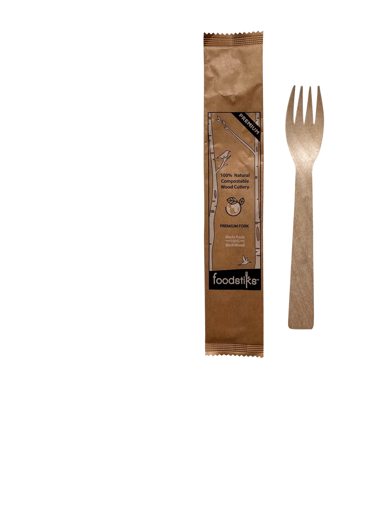 Individually Wrapped Forks Foodstiks Individually wrapped wooden fork, Disposable & Backyard ...